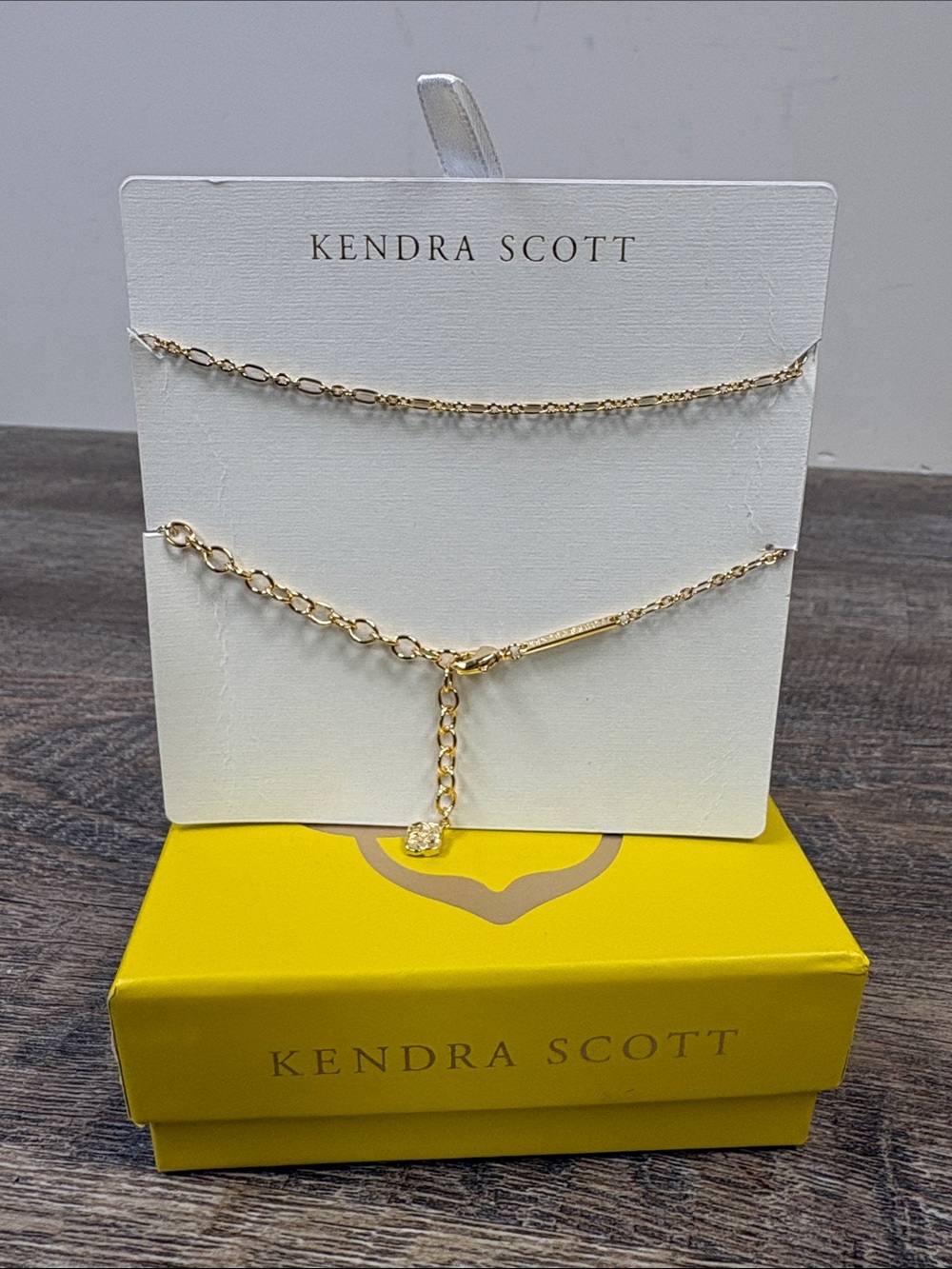 Kendra Scott Gold Tone Delicate Chain Necklace Adjustable 16–19” NIB